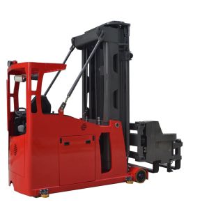 Seated type 1.5t electric 3-way pallet stacker with lithium battery optional for