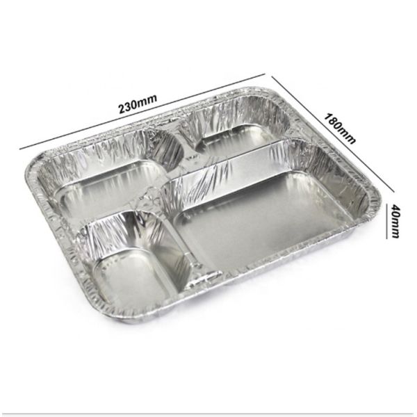 Quality Convenient divided lunch box of aluminum foil tray take-out aluminium food wholesale