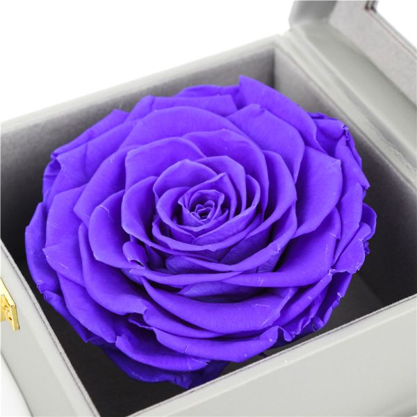 Quality Dark Purple 7-8CM Preserved Rose Gift Box With No Harmful Substances wholesale