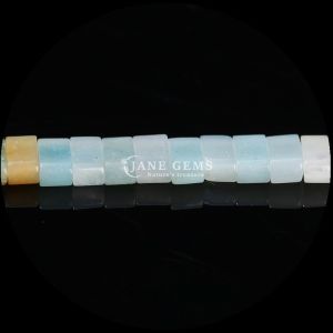 Natural Gemstone Polished Finish Cube Beads Amazonite Picture Jasper Loose Bead
