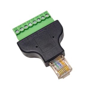 CCTV RJ45 Male Female To 8 Pin Block Screw Terminal Adapter