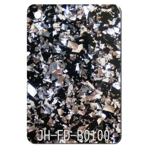Irregular Black Bottom Large Glitter Acrylic Sheet 3-15mm 4 × 8 Single Side