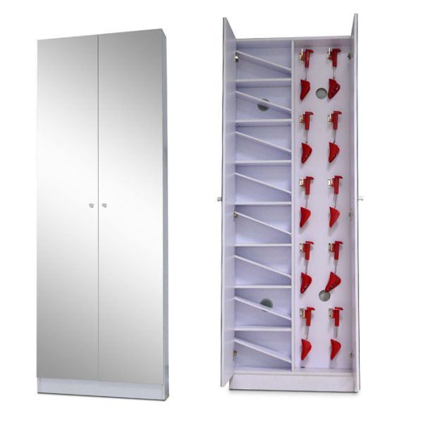 Quality 13 Pairs 180cm Mirrored Shoe Cabinet Space Saving Furnitures wholesale