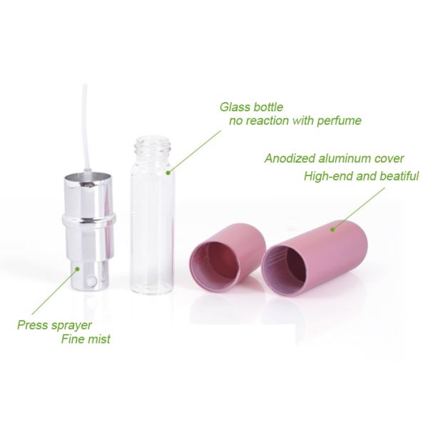 Portable Mini Refillable Custom Perfume 5ml Glass Spray Bottle