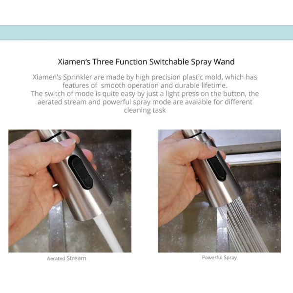 Switchable Function Sprayer Kitchen Spray Taps 5.24L/Min Single Hole Gooseneck