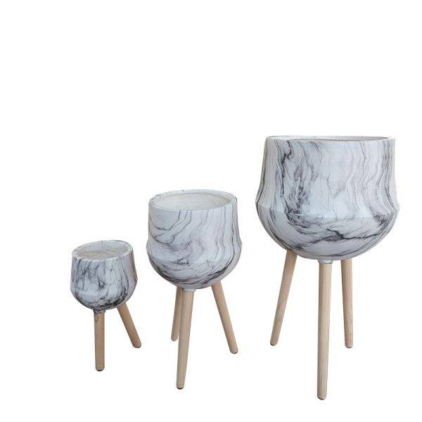 Quality Charming Round Fiber Clay Planter For Home Garden Patio Cottage Indoor wholesale