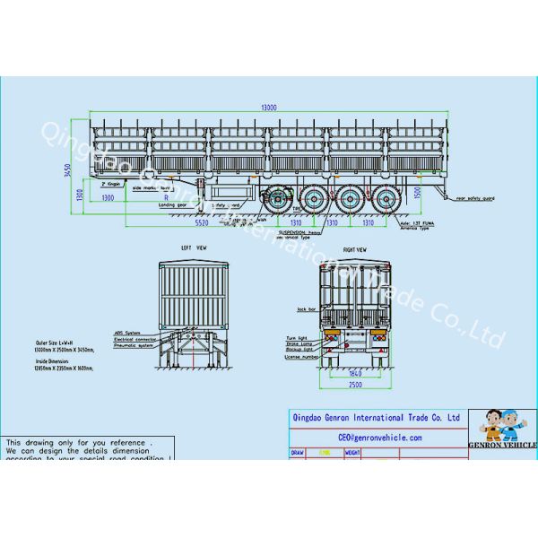 600mm Side Wall Semi Trailer