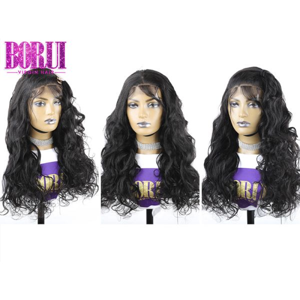 Quality 4*4 Lace Closure Wig , Pre Plucked Body Wave Lace Wig 250% Density Soft wholesale
