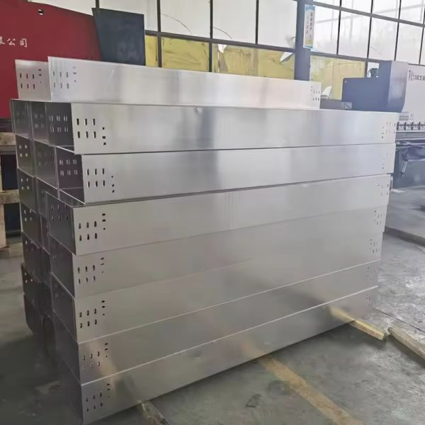 Silver Trough Cable Trays for Optimal Cable Organization Compatible With Various Cable Types and Brackets