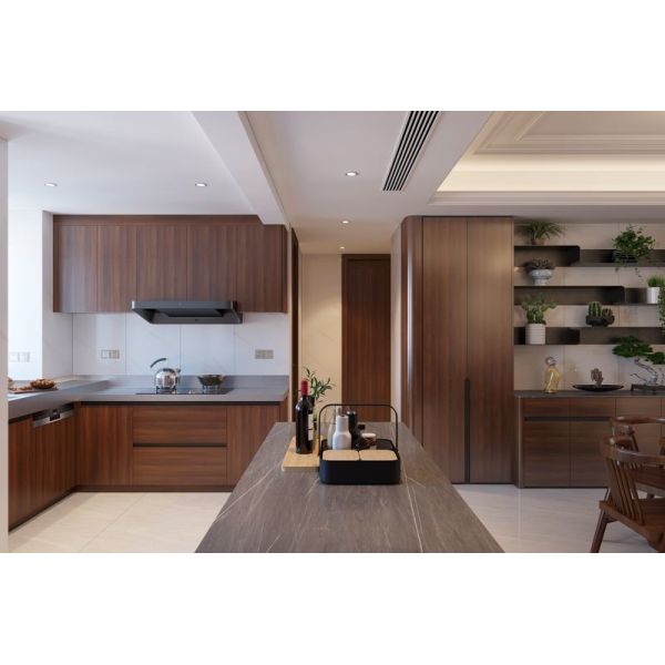 Modern Chinese Red Brown Stainless Steel Kitchen Units Sophisticated Luxurious - interior organization