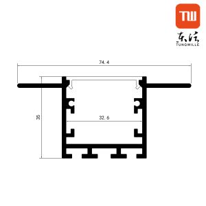 Plasterboard Flush Mounted Aluminium Led Profile For Architectural Gypsum