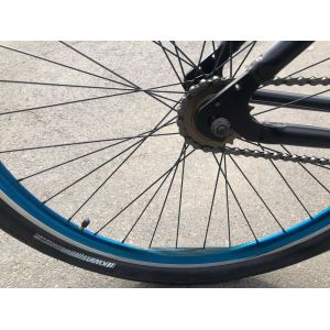 7 Speed City Bike with 24 Inch Solid Tire and Aluminum Rim Material Foldable