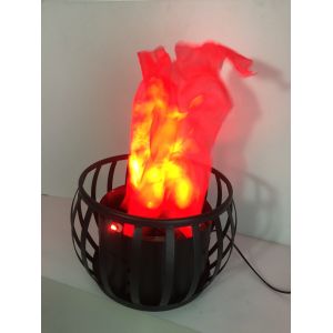 Cheap red led silk flame light with iron shell round for sale
