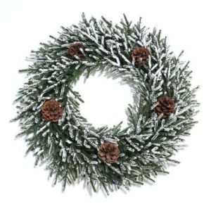 20inch Full PE Christmas Wreath With Artificial Berry Pinecones