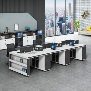 Modern Design Simple Office Workstation with 2 4 6 Staff Chairs and Desk