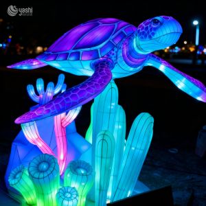 Chinese Cartoon Animal Lantern - Turtle Sculpture Lantern for Zoo and Ocean