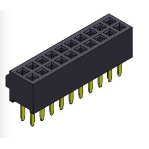 Female Header Connector 1.27mm Dual Row Straight Type With Bump 2*3PIN To 2