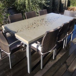 Water Proof Resisitant GRC Concrete Table Set for Enduring Luxury Concrete