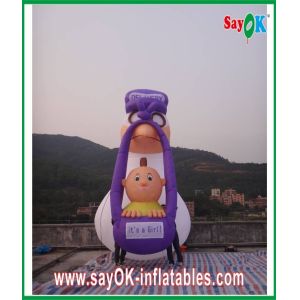 Blow Up Cartoon Characters Cute 2m - 8m Inflatable Cartoon PVC Purple White For