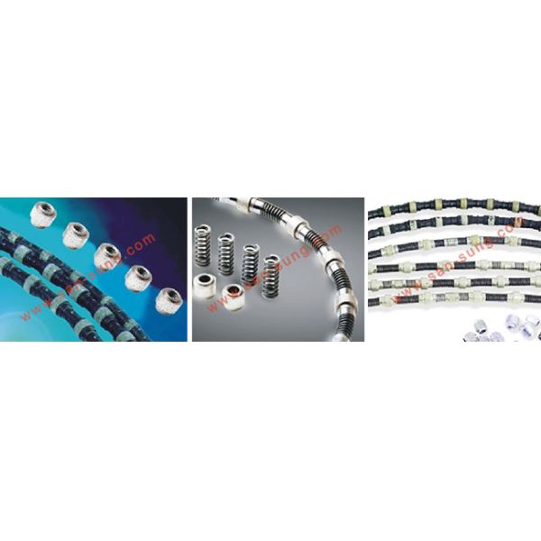 Rubber Plastic Spring Diamond Wire Saw For Stone Cutting