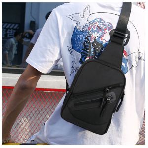 Oem Outdoor Portable Medium Black Crossbody Pack With Logo For Personalised