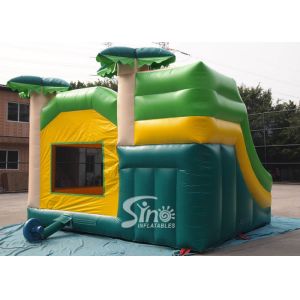 Custom made outdoor tropical inflatable combo castle with slide made of lead