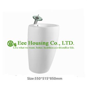 China Ceramic basin sanitary ware bathroom shower hair shampoo cabinet mounted wall round vanity basin pedestal basin on sale