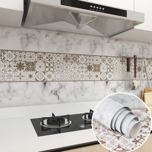 OEM/ODM Kitchen Foil Sticker Backsplash Wallpaper with Fireproof and Removable