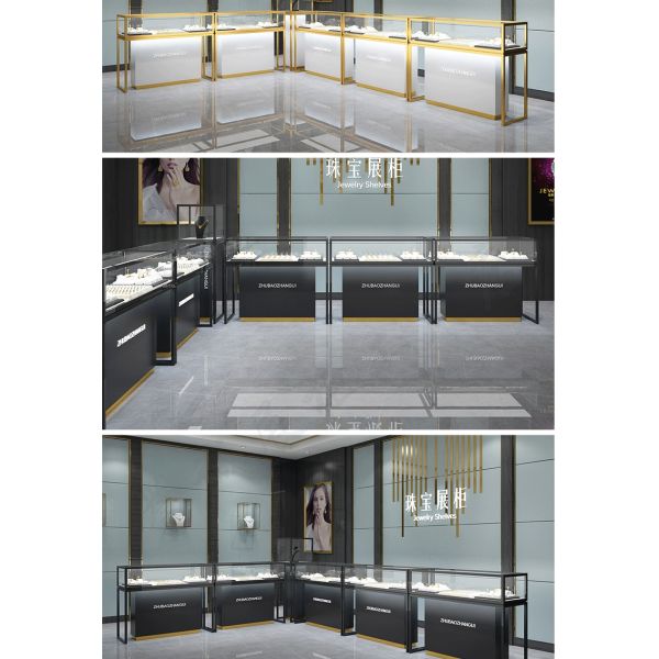 ODM Electroplated Jewelry Store Showcases With Regular Electrical Lock
