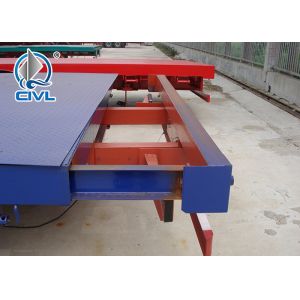 3 Axles Manual Semi Trailer Trucks Low Bed Two Single Cargo Truck New Condition