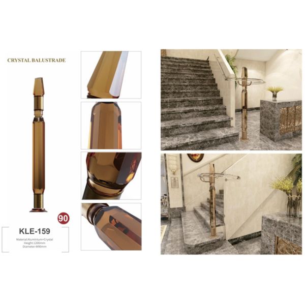High Grade Indoor Acrylic Stair Railing Plastic Stair Handrail Crystal Glass Stair Pillar Clear Acrylic Baluster