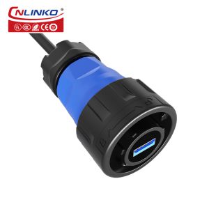 Cnlinko YM24 USB 3.0 Panel Mount Data Connector IP68 Waterproof Usb Female