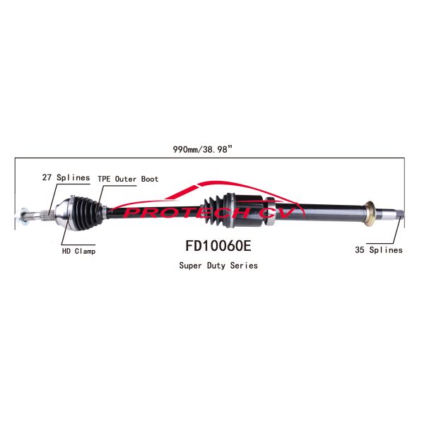 Quality FD10060E CV Axle Assembly Heavy Duty Clamp TPEE Boot  Cold Forging Grinding Process Technology EXTREME Weather Unit wholesale