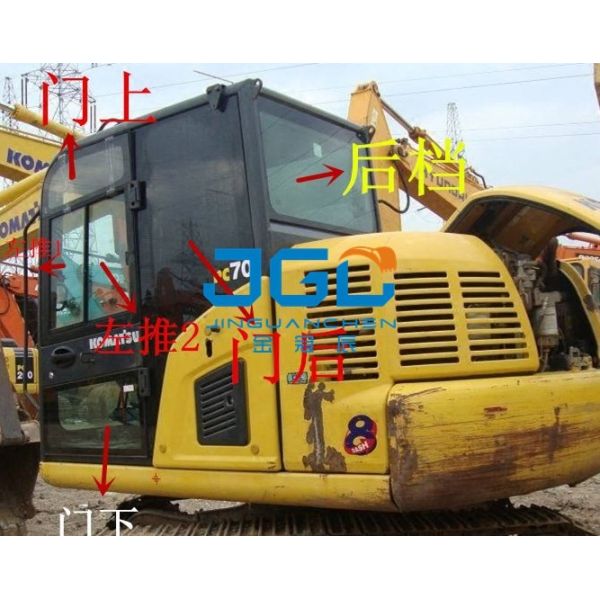 PC60-8 70-8 Excavator Doors And Windows Left And Right Front And Rear Glass