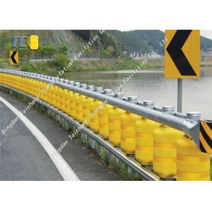 Orange Yellow Anti Collision Road Rotating Guardrail For Dangerous Road Sections