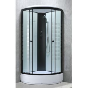 China Modern Shower Pods Cabins With Printing Glass And Black Frame on sale