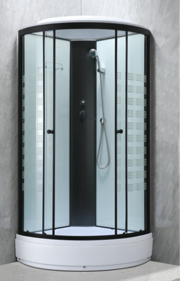 Quality Modern Shower Pods Cabins With Printing Glass And Black Frame wholesale