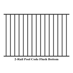 2 rails top and bottom flush upright rails powder coated pool fencing panels 1250mm x 2300mm spacing 90mm