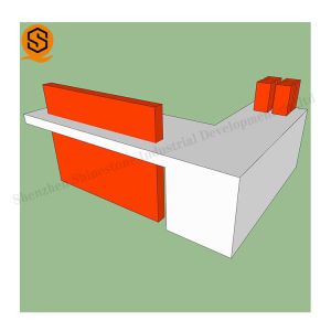 Easily Repairable Solid Surface Reception Desk 2m-5m With White And Red