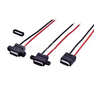 China Waterproof USB Type C Solder Female Jack Socket Wire Cable for Laptop Printer on sale