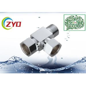 1/2M*1/2M*1/2M Brass Chrome Plated Three Way One Inlet Two Outlet Shower Faucet Diverter Bathroom Bidet Fitting