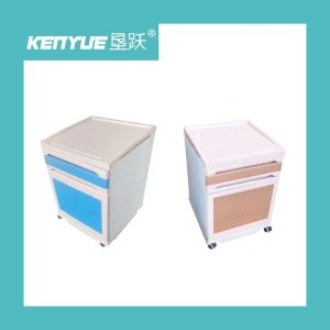 China ABS material steel column bedside table two colors hospital dedicated on sale