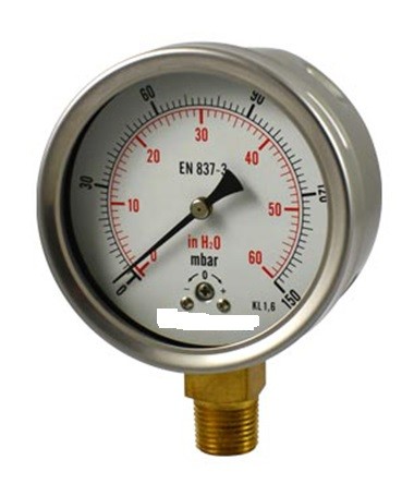 Quality 1/4" 1/2" BSP Bayonet Type Bezel Ring Pressure Gauge 0-10 BAR Capsule wholesale