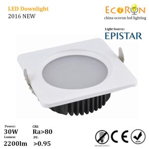 Cheap die-cast aluminum 20w 30w led downlight square ac90-277v with meanwell driver for sale