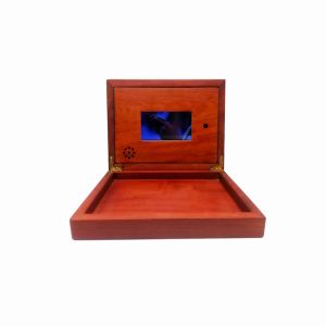 Wooden School Presentation Boxes With LCD Screen Video Brochure Wooden Box