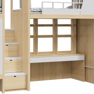 Modern Design Easy Assembly Bunk Beds With Cabinet For Student Dormitory Support