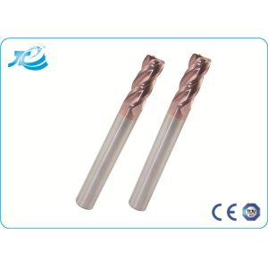 Diameter 8mm 9mm Solid Carbide End Mill , 55 / 60 / 65 Hardness Four Flute End