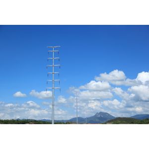 Structure Steel Lattice Transmission Tower , Electrical Transmission Tower
