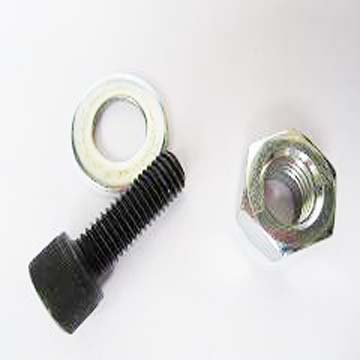 CNC machined stainless steel screw and nut with spacer, Bolt and Nut Manufacturi