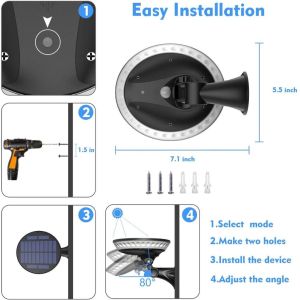 RoHS IP65 1.2V Solar Motion Sensor Wall Light Ufo Solar Lights For Garden